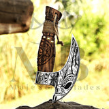 Custom Gift Hand Forged High Carbon Steel Pizza Axe - Majestic Blades