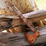 Custom Viking Axe With Handforged Carbon Steel Axe & Ash Wood Handle - Majestic Blades