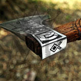Custom Viking Axe With Handforged Carbon Steel Axe & Ash Wood Handle - Majestic Blades