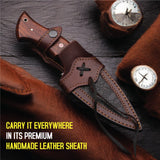 carry it everywhere in its premium handmade pure leather sheath - majestic blades