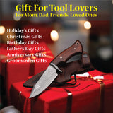 carry it everywhere in its premium handmade pure leather sheath - majestic blades - gift for tool lovers , holiday gift, christmas gift, birthday gift, fathers day gift, anniversary gift