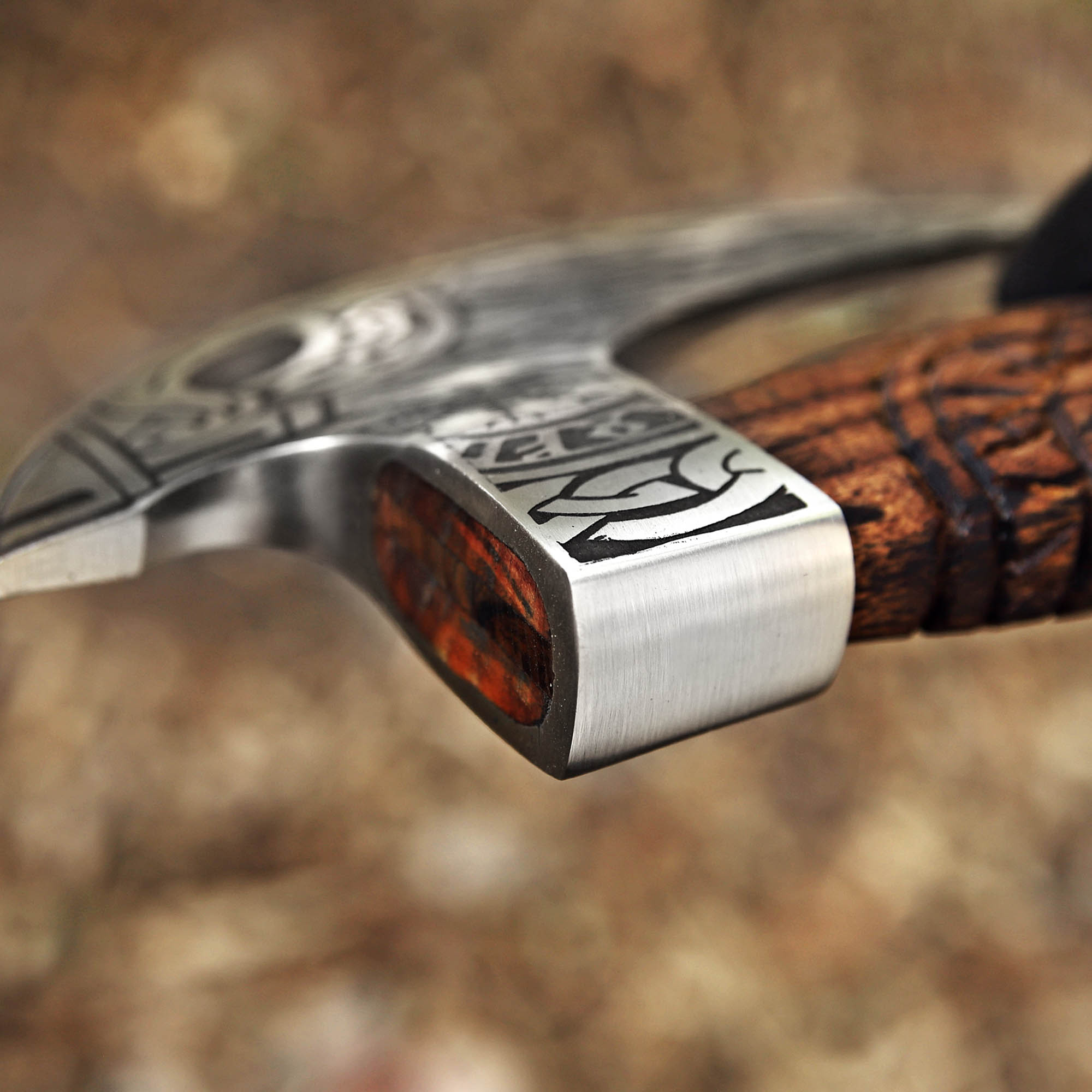 Custom Gift Hand Forged High Carbon Steel Pizza Axe - Majestic Blades