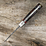 Handmade Damascus Pocket Folding Knife With Handle Of Pakka Wood - Tracker Knife 7.5 at best price in USA - majesticblades.com