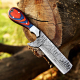 Handmade Damascus D2 Steel Bull Cutter Knife 8 Inch With Handle Of Pakka Wood at best price in United State Of America - majesticblades.com