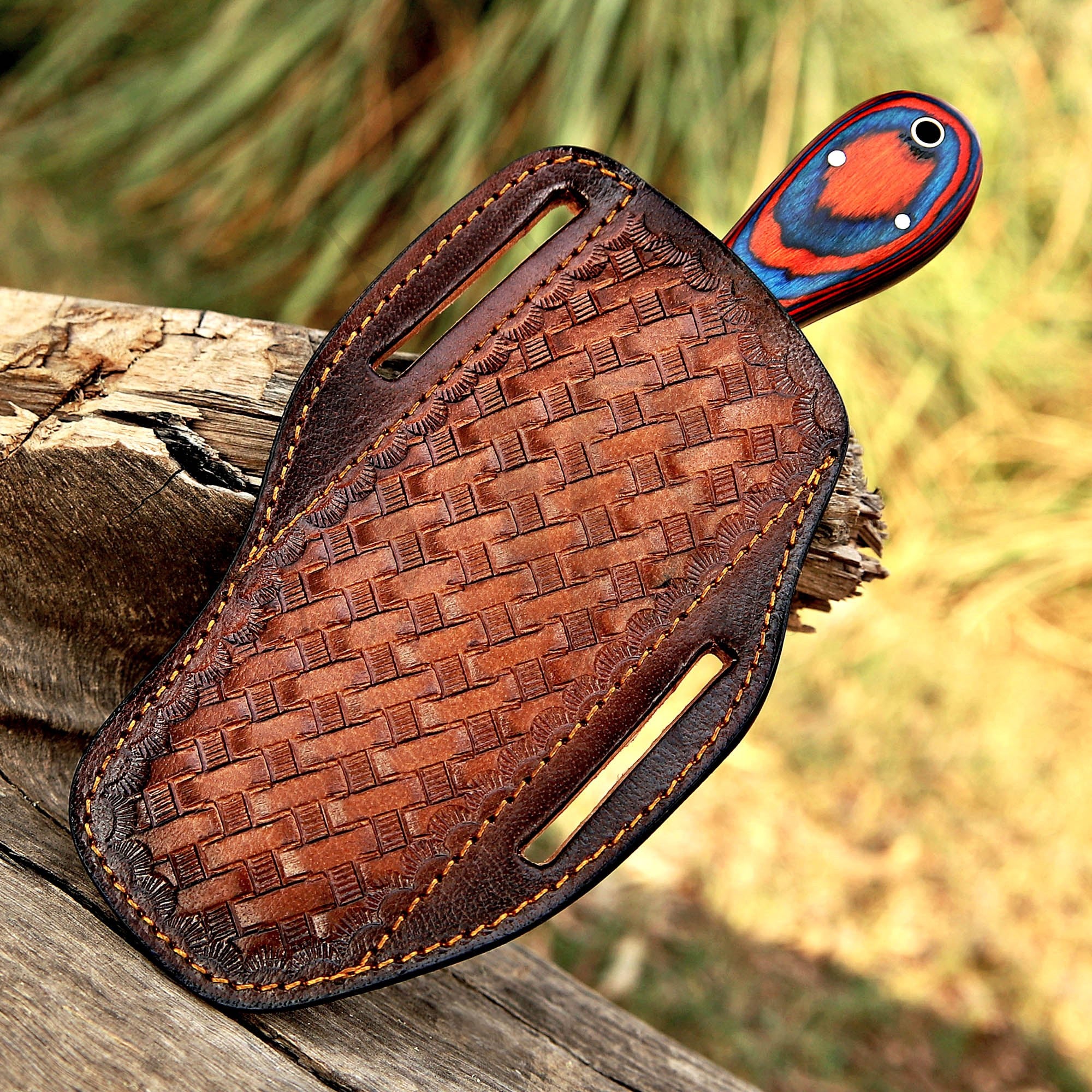 Handmade Damascus D2 Steel Bull Cutter Knife 8 Inch With Handle Of Pakka Wood at best price in United State Of America - majesticblades.com