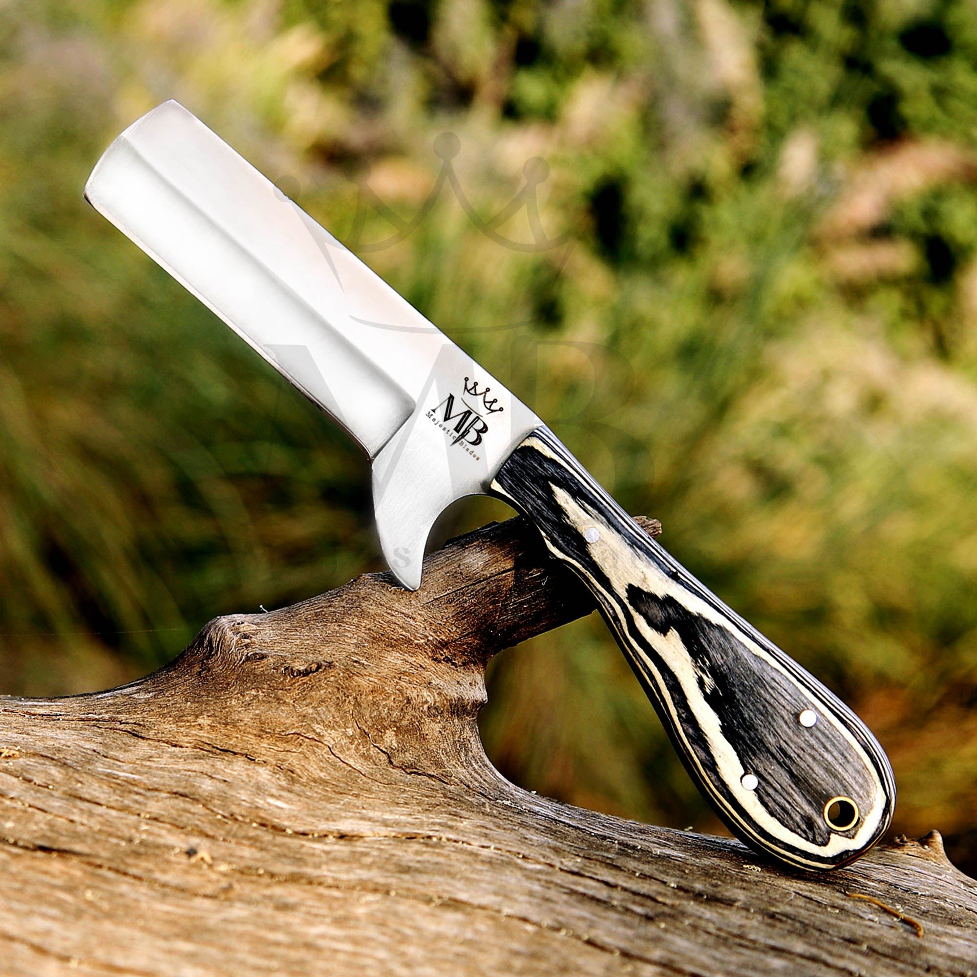 Majestic Handmade Damascus D2 Steel Bull Cutter Knife 8 Inch With Handle Of Pakka Wood at best price in United State - majetsicblades.com