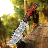 Damascus Tracker Knife With Handle Of Pakka & Rose Wood - Pocket Knife 10 Inch online in US - majesticblades.com