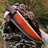 Majestic Handmade D2 Skinner Knife with Rosewood Handle & Leather Cover - 8 Inch | sharp blade , best for campping and hunting - sale price in USA at majesticblades.com