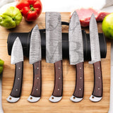 Majestic Handmade Damascus Steel Kitchen Chef Knife Set of 5 pcs with ash wood handle - HandForged at best price in USA - shop online from majesticblades.com