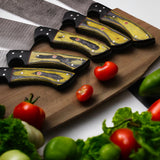Majestic Handmade Damascus Steel Complete Chef Knife Set of 5 pcs -  Pakka wood & Micarta - HandForged at best online price majesticblades.com