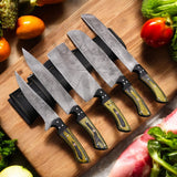 Majestic Handmade Damascus Steel Complete Chef Knife Set of 5 pcs - HandForged at best online price majesticblades.com