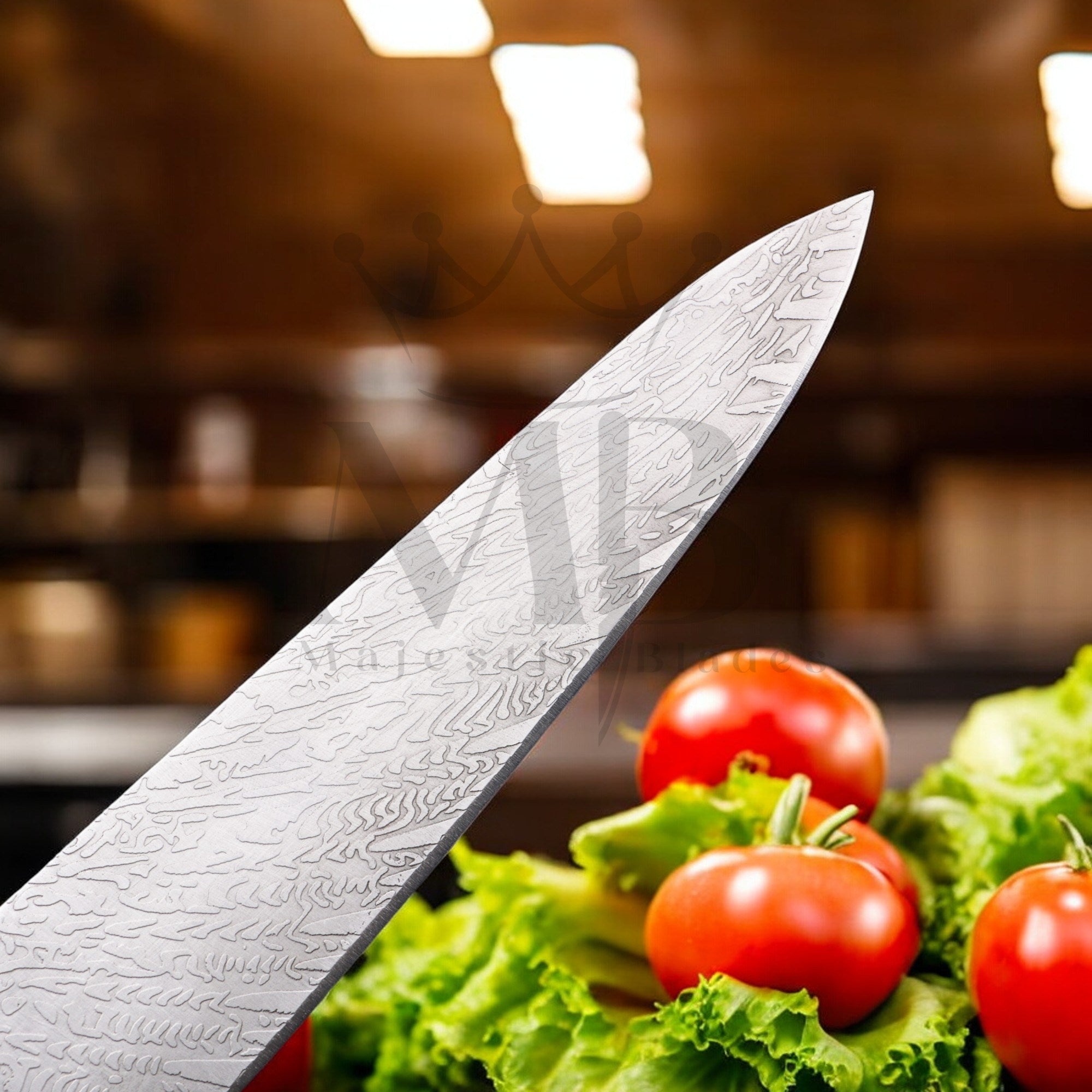 majestic 7 Pcs Carbon Steel Knife Set with Blue Resin Burl Wood Handle - Japanese Chef Knife Set - best sale price at majesticblades.com