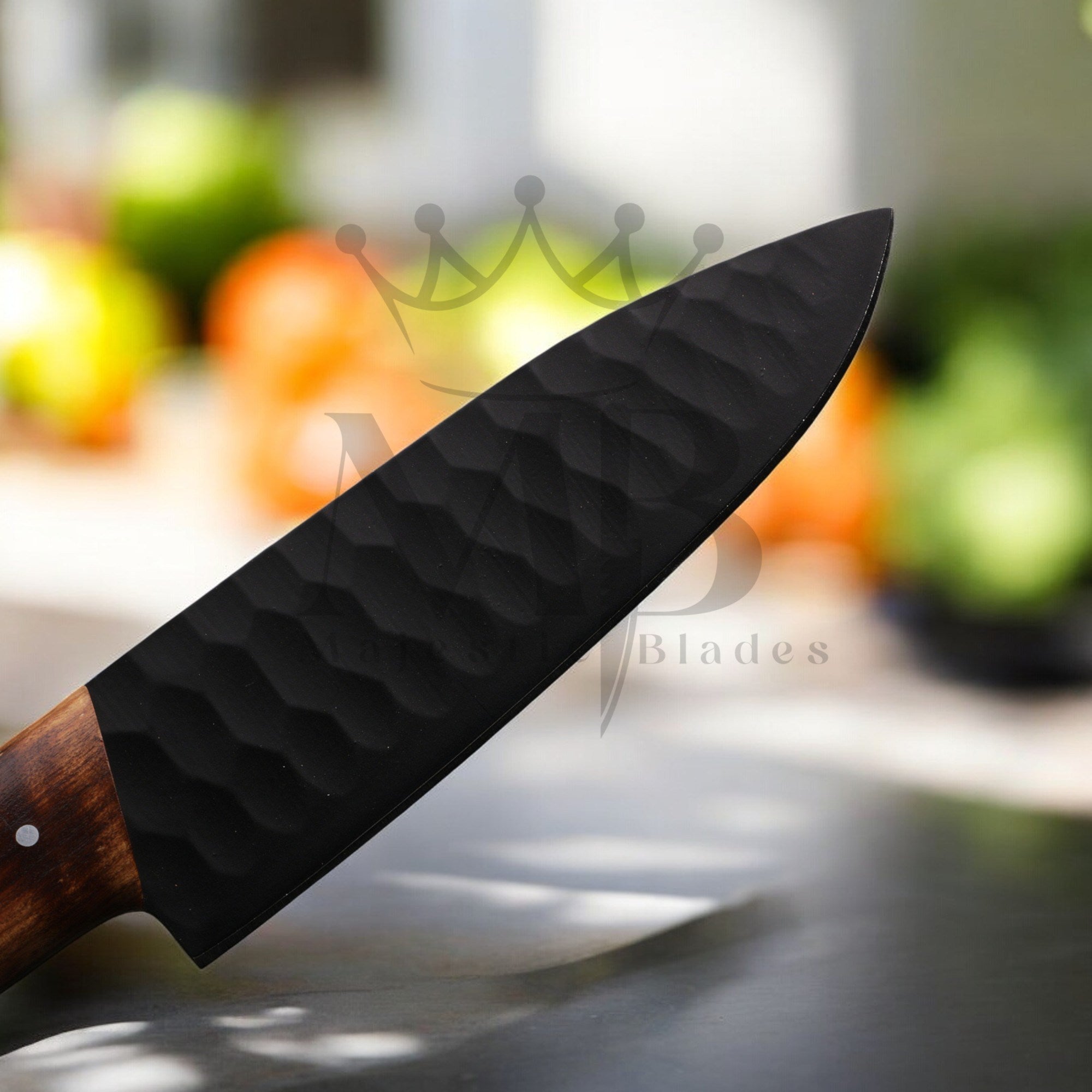 Damascus Steel Chef Knife Set 5 Pcs - Handle Material Ash Wood - Powder Coated - best sale price at majesticblades.com