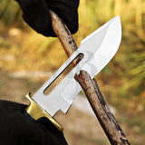 Majestic Handmade D2 Skinner Knife Sharp blade With Stag Horn Handle and with leather cover at best price in USA - 8 Inch - majesticblades.com