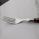 Majestic Blades Steak Knife and Fork Set in Natural Wooden Handle with Serrated Blade USA 