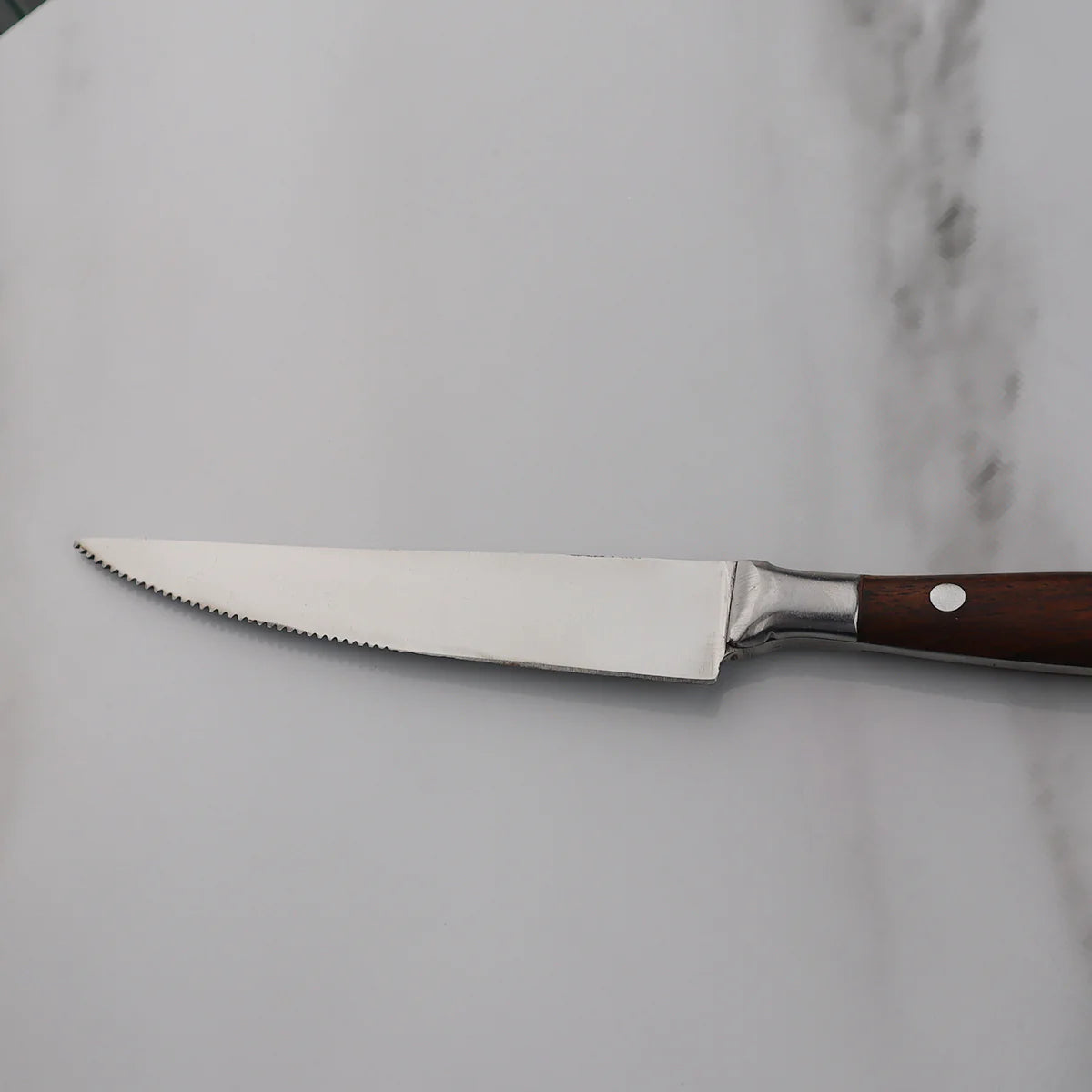Majestic Blades Steak Knife and Fork Set in Natural Wooden Handle with Serrated Blade USA 