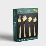 Majestic Blades Stainless Steel 16 Pcs PVD Coating Gold Plated Cutlery Gift Box Set - Versace Design